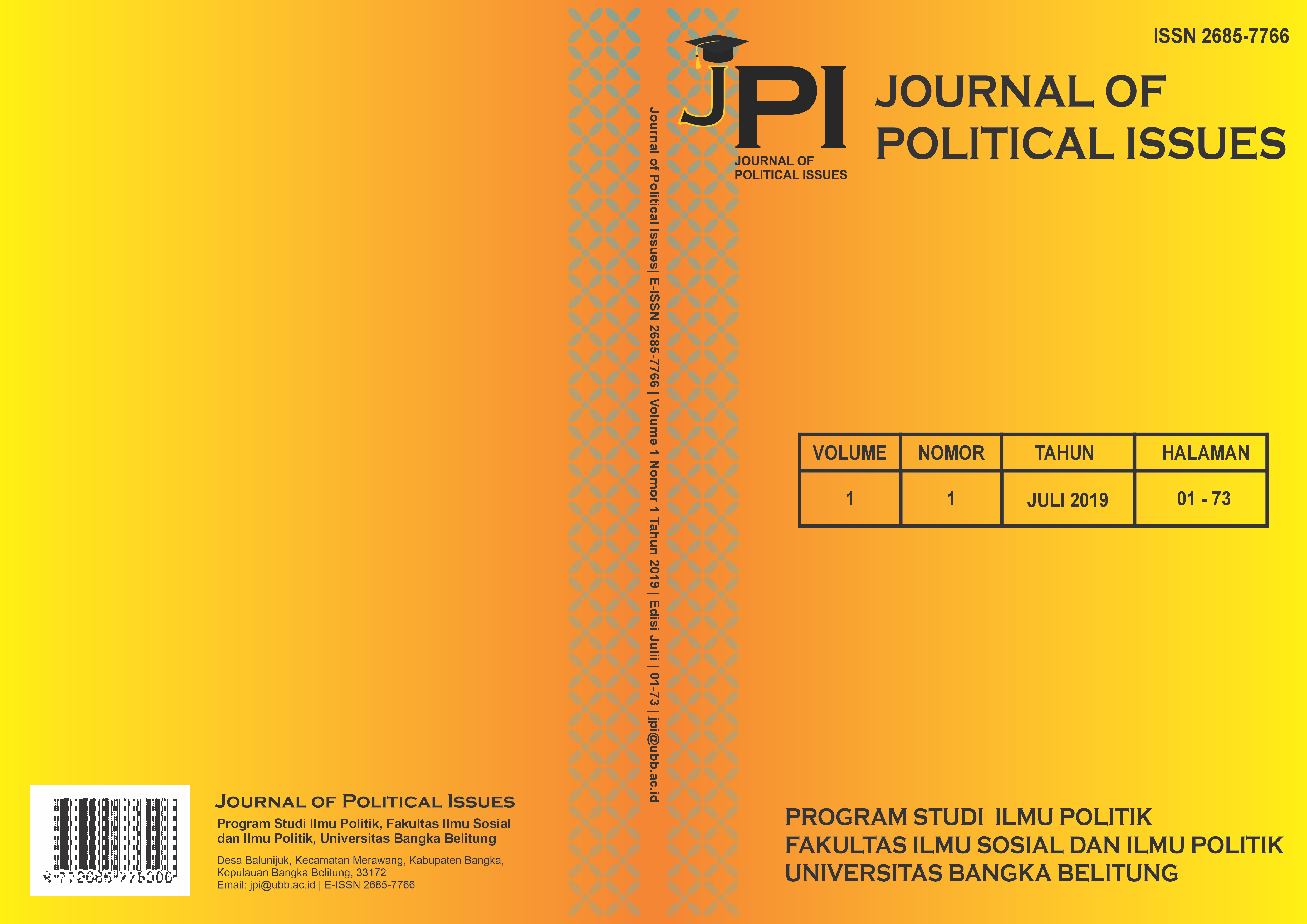 Journal of Political Issues Volume 1 Issue 1#2019